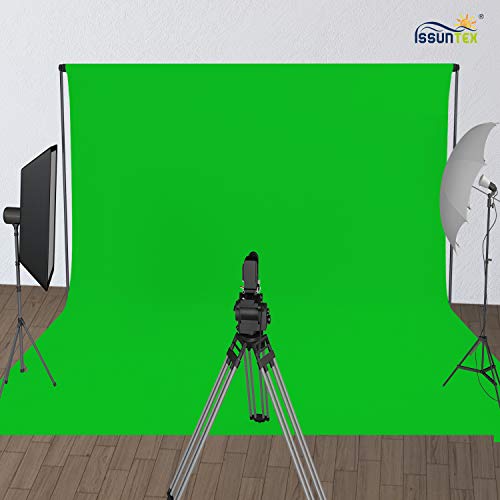 ISSUNTEX 10X10 ft/3X3 Meters Background Photo Backdrop, Photo Studio, Collapsible High Density Screen for Video Photography and Television-Green - color: Green, size: 10X10 ft
