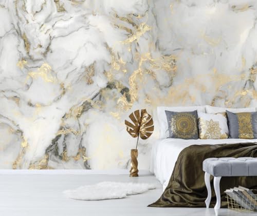 Abstract Marble Wallpaper Gold Art Textured Wall Mural Office Living Room（Not Peel and Stick） - color: Cybh-927, size: 160" x 106"