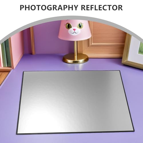 TEHAUX Portable Photography Reflector Board A3 Silver Reflective Fill Card Mini Photo Shoot Light Control Panel for Macro and Product Photography