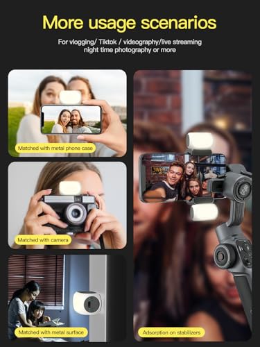 Magnetic Light for DJI Gimbal Small Video Light for Gimbal - USB-C Rechargeable, 3 Modes, 10 Brightness Levels, Compact DJI Light Attachment