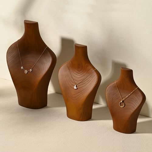 Solid Wood Jewelry Bust Necklace Display Showcase Jewelry Necklace Stand Display Holder(H9.76) - color: H2