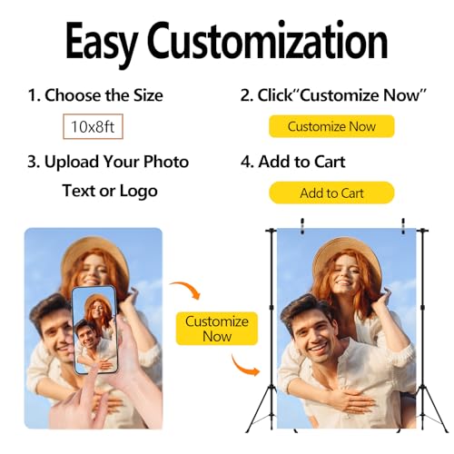 BELECO Fabric 20x10ft Custom Backdrop Image Customized Backdrop with Picture Logo Text Personalized Background Banner Office Home Art Tapestry Wall Hanging Party Decorations Photoshoot Studio Prop - size: 20x10FT