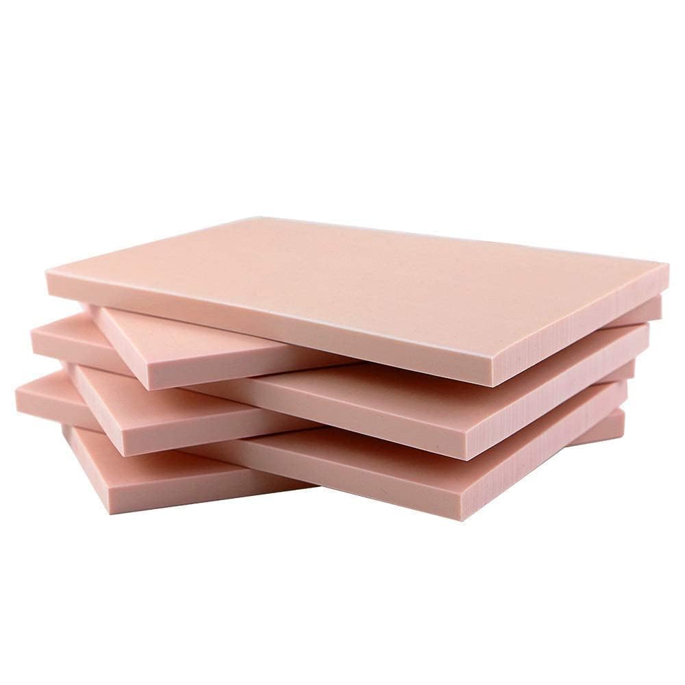 Oopsu 6 Pack 4"x6" Pale Pink Rubber Stamp Carving Blocks Rubber Carved Brick for Stamp Soft Rubber Crafts and DIY Craft Project