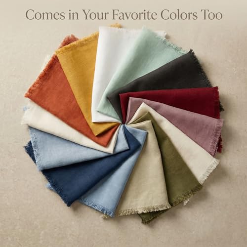 ACCENTHOME Black Cotton Linen Napkin Set of 12 18x18 inch Dinner Napkins - Washable Soft Premium Hotel Quality Reusable Hemmed Edges Napkins Perfect Table Linens for Family Dinners, Weddings - color: 08 - Black, size: 18"x18" - Pack of 12