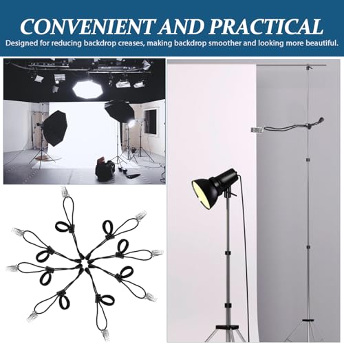 POPETPOP 8pcs Photography Backdrop Cloth Clips Background Clamp Holders Heavy-Duty Spring Clamps for Photo Studio and Lighting Equipment