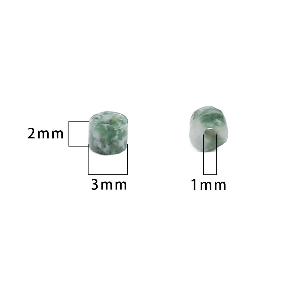 BEADIA Natural African Jade Spacer Beads Caps Flat Round Loose Beads for Beading Jewelry Making 3mmx2mm 38cm