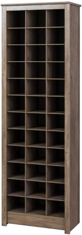 Prepac Gray Tall Storage Cabinet, Shoe Cabinet, Entryway Furniture with 36 Shoe Cubbies 13"D x 23.5" W x 72.5" H