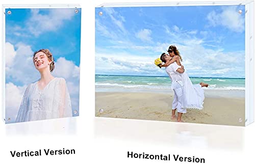 8x8 Acrylic Picture Frame Clear Double Sided Magnetic Picture Frame Desktop Display with Photo Frame Support Stand Best Gift for Family, Baby, Document Photo Frames- Free Soft Microfiber - size: 8x8"-1
