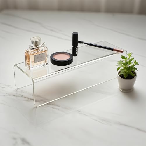 MerryNine Acrylic Risers, 6 Pcs 2 Set 8.6”L Clear Display Stand, Rectangular Acrylic Display Risers, Transparent Pop stand for Cupcakes, Figures, cosmetics, Retail, Shoe Showcase, Collectibles Display