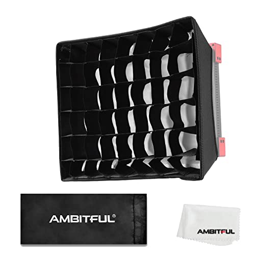 AMBITFUL LED Video Light Diffuser Honeycomb Grid Softbox Panel Light Softbox + Honeycomb Grid for LED Panel Light (35.5X 29.5cm/14''x11.6'')
