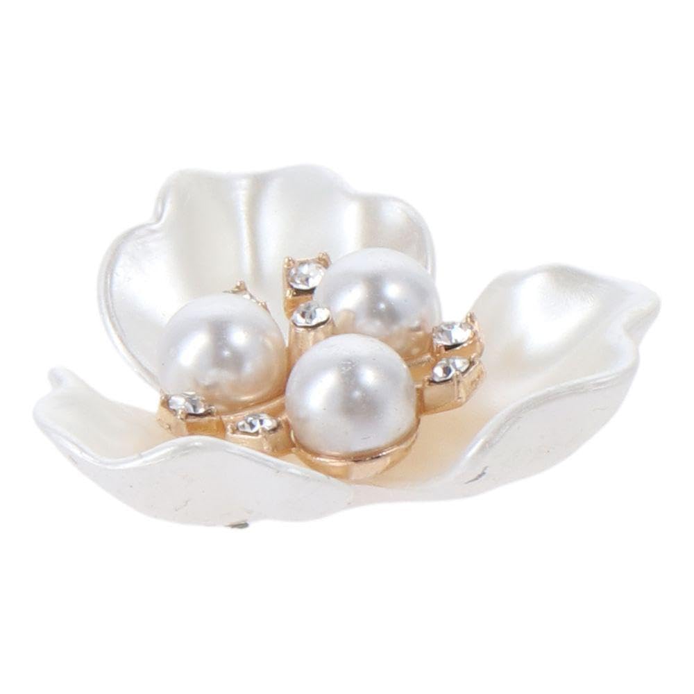 diyhub 30Pcs Rhinestone Pearl Embellishments Faux Pearl Flower Buttons Flatback Beads for Jewelry Making