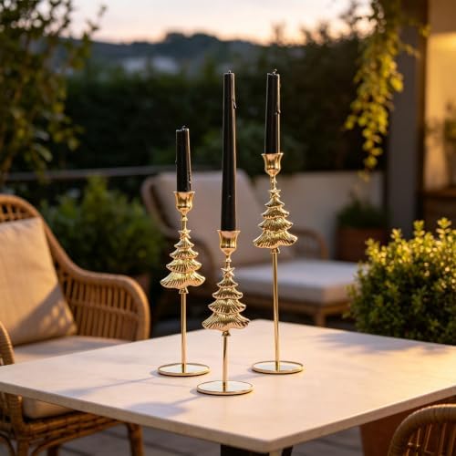 Stand Christmas Tree Metal Decor Piece, Gold S