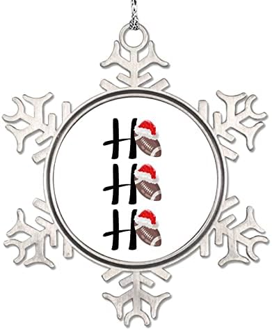 American Football Christmas Ornaments 2022 Snowflake Ornaments Ho Ho Ho American Football Christmas Tree Ornaments Novelty Metal Souvenir Keepsake Gifts for Family Friend Women Wedding Anniversary