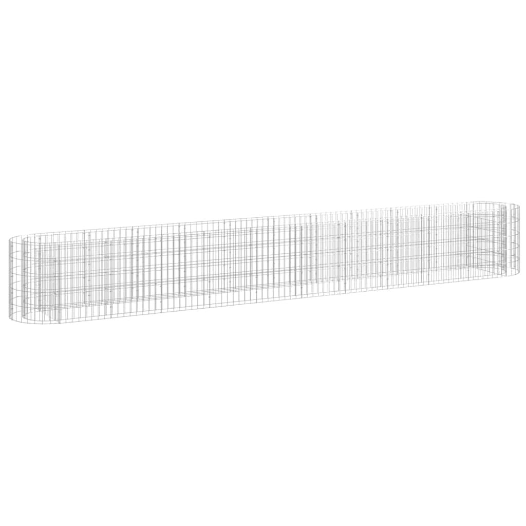 SKM Gabion Raised Bed Silver Galvanized Iron 157.5 x 19.7 x 19.7 in,Silver (Weight 52.91KG)