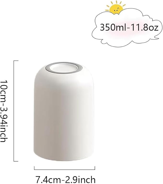 Creative Drinking Water Cup at Home, Solid Color Couple Toothbrush Holder in Bathroom, Portable and Simple Toothbrush Cups for Travel，10 oz(300ml) (White & White)