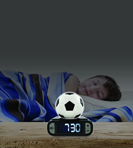LEXiBOOK, Soccer Ball Nightlight Alarm Clock, RL800FO