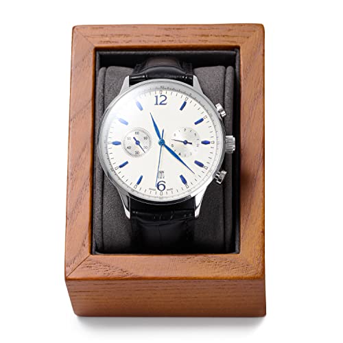 Oirlv Solid Wood Single Watch Display Stand Showcase Jewelry Stand Watch Holder with Pillow(Square Single, Grey) - color: Grey, size: Square Single