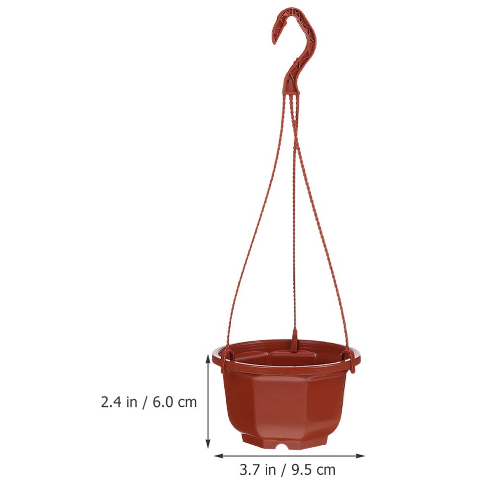 Toddmomy 3.74 Inch Plastic Hanging Plant Pot Durable Spider Plant Pot for Indoor Outdoor Garden Balcony with Hook