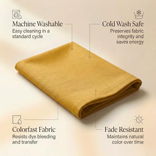 Accent Home 100% Cotton Napkins, Delicate Cloth Napkins for Dinners, Parties and Weddings，18 x 18 Inch Set of 12 - Mustard - color: 02 - Mustard - Twill, size: 18"x18" - Pack of 12
