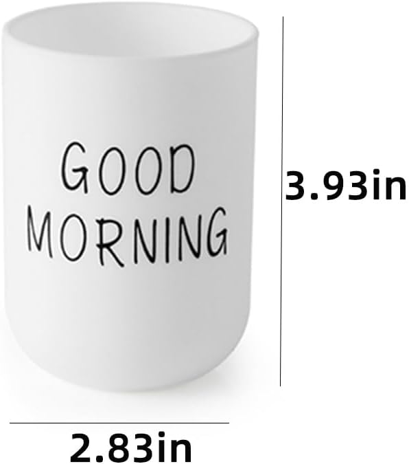 Toothbrush Cup 2Pcs, Bathroom Toothbrush Holder, Storage Cup 300ml, Drinking Cup, Reusable (Gray + White)