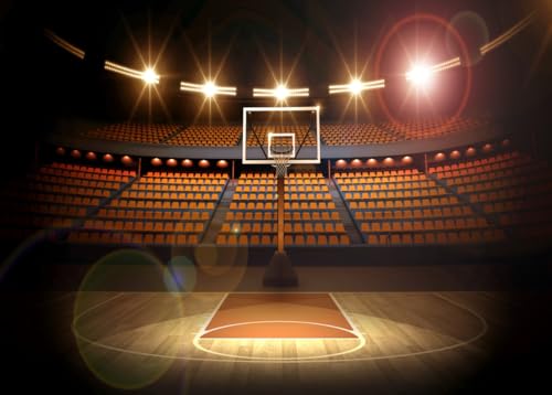 Basketball Backdrop Basketball Arena Photography Background Sports Theme Party Decoration Photoshoot Kids Boys Photo Booth Props 5x4ft - size: 5X4FT