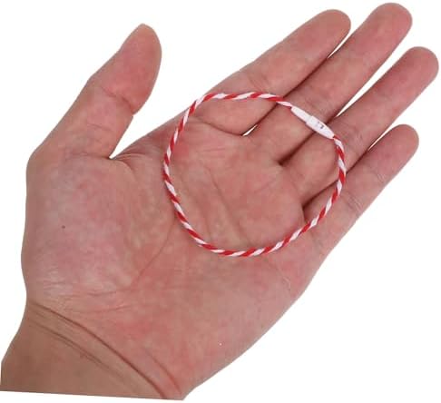 Holibanna 500pcs Locking Ornament Hooks Rustic Cotton Ropes Snap-Lock Fasteners Christmas Tree Decoration Hangers Ornament Hanging Ribbon