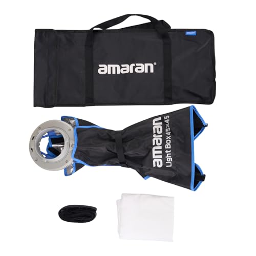 Amaran Light Box 45x45 Square Bowens Mount Softbox,Included Difusion,Light Control Grid and Carrying Bag for 60d/60x/200x/150c/300c/100d - size: Light box 45x45