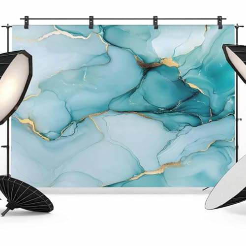 Abstract Marble Texture Backdrop for Photography, Teal Gradient Art Photo Backdrop Portrait Background Party Banner Photo Backgrounds for Studio Booth Props, 7x5ft - color: Turquoise, size: 7x5FT