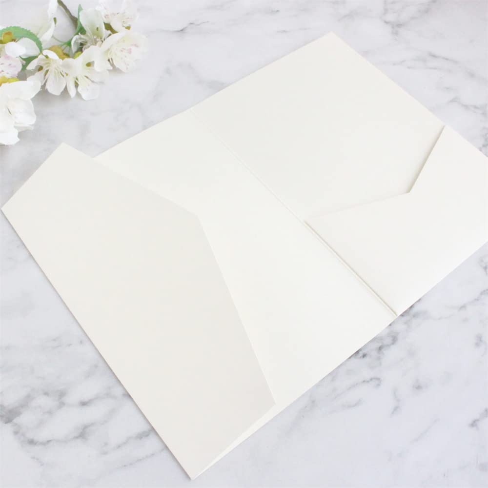 Ivory Invitation Pocket Envelope For Wedding Engagement Bridal Shower Birthday 20 sets (ivory)