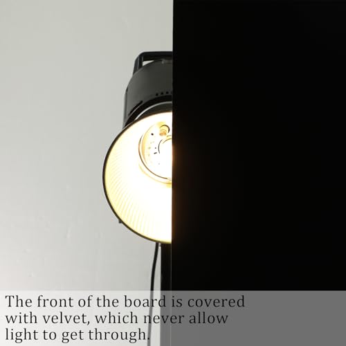 Black Velvet Photo Backdrop Boards for Product Photography, 3PCS Double-Sided Black and White Background with T-Stands, Flat Lay Tabletop Backdrop for Jewelry, Cosmetics, 15.8 x 11.8 Inch