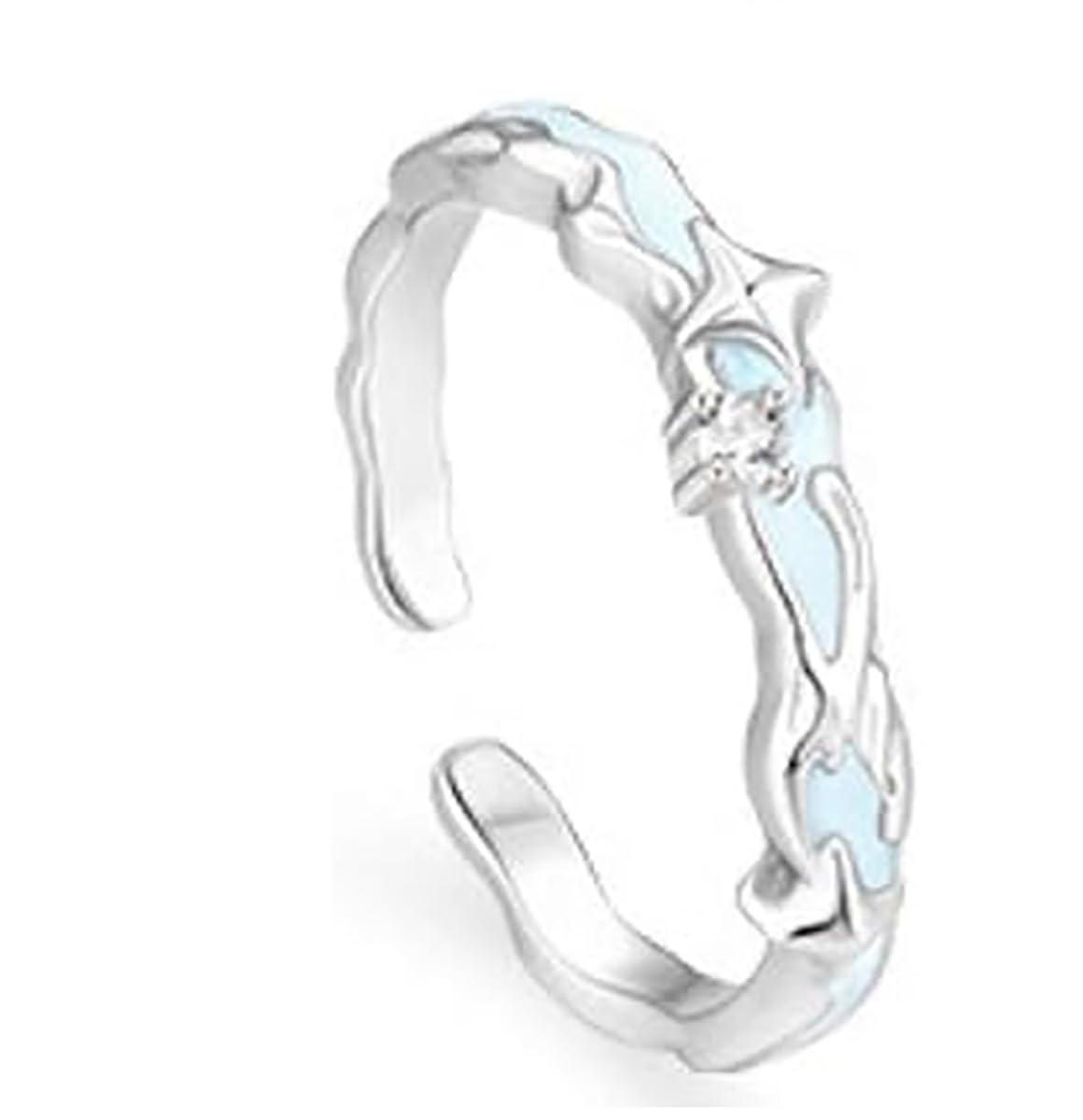 IMMUNOTRAX Magnetic Therapy Luminous Titanium Ion Adjustable Ring - Lymphatic Magtherapy Luminous Jewelry for Couples,Glow-in-Dark Wellness Ring Gift for Men/Women (B For Man)