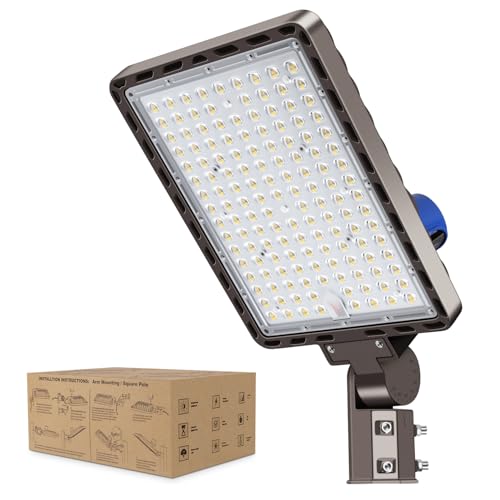 350W LED Parking Lot Light Slip Fitter Mount 52500LM Dusk to Dawn 5000K Led Flood Light Outdoor Area Security Commercial IP65 Waterproof 100-277V for Driveway Parking Lot Stadium - size: 350W Pole Mount