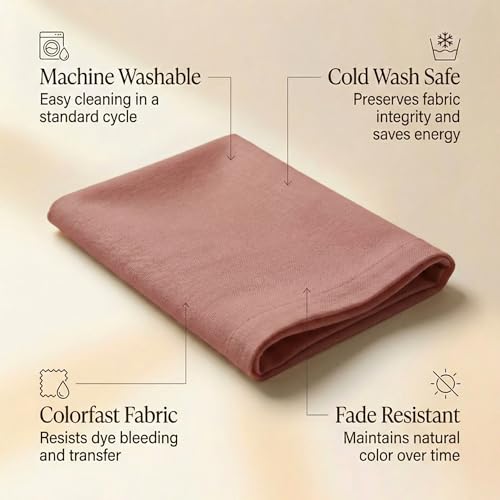 Accent Home 100% Cotton Napkins, Delicate Cloth Napkins for Dinners, Parties and Weddings，18 x 18 Inch Set of 12 - Blush - color: 07 - Blush - Twill, size: 18"x18" - Pack of 12