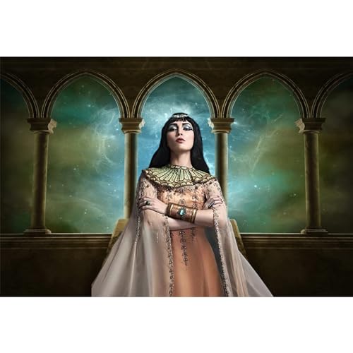 6.5x5ft Wedding 3D Render Backdrops Fantasy Starry Sky from Ancient Arches Background Mediaeval Gallery Temple Castle Marble Stone Column Staircase Photo Props - size: 6.5x5ft