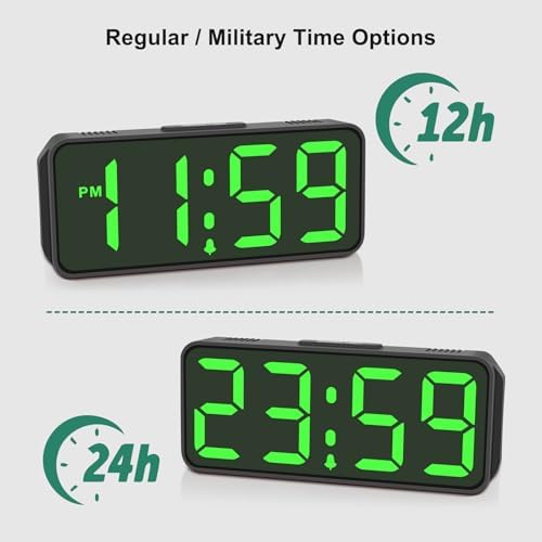 Peakeep Small Slim Digital Alarm Clock Battery Operated for Bedrooms Travel