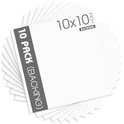 Mat Board Center, 10 Pack 10x10 White Backing Boards, Cardboard Backing for Frames, Prints, Arts, Photos and More - size: 10x10
