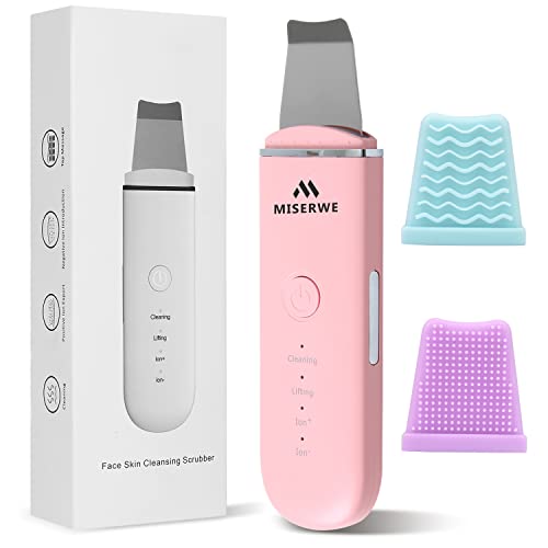 Skin Scrubber Face Skin Spatula Facial Scrubber Spatula Pore Cleaner with 4 Modes (Pink) - color: Pink