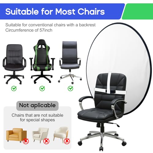 Portable Black White Screen Chair, 57 in Screen Backdrop with Stand 2-in-1Double Sided Foldable Blackwhite Background, for Video Chats and Meetings, Photography, Photo Zoom, Streaming Games - color: Black/White