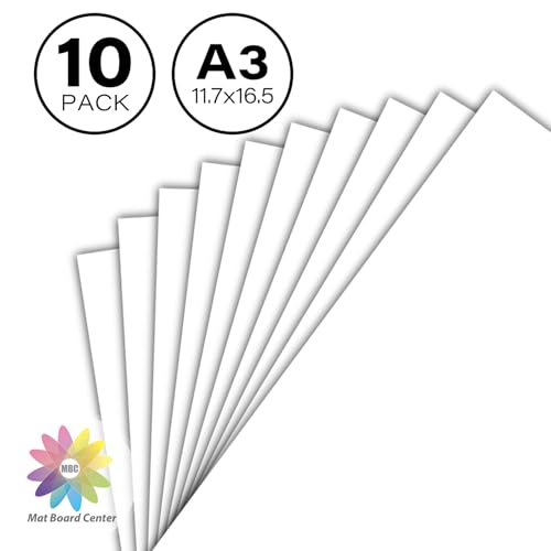 Mat Board Center, 10 Pack A3 White Backing Boards, Cardboard Backing for 11.7x16.5 Frame, Print, Art, Photo and More - size: 11.7x16.5 (A3)