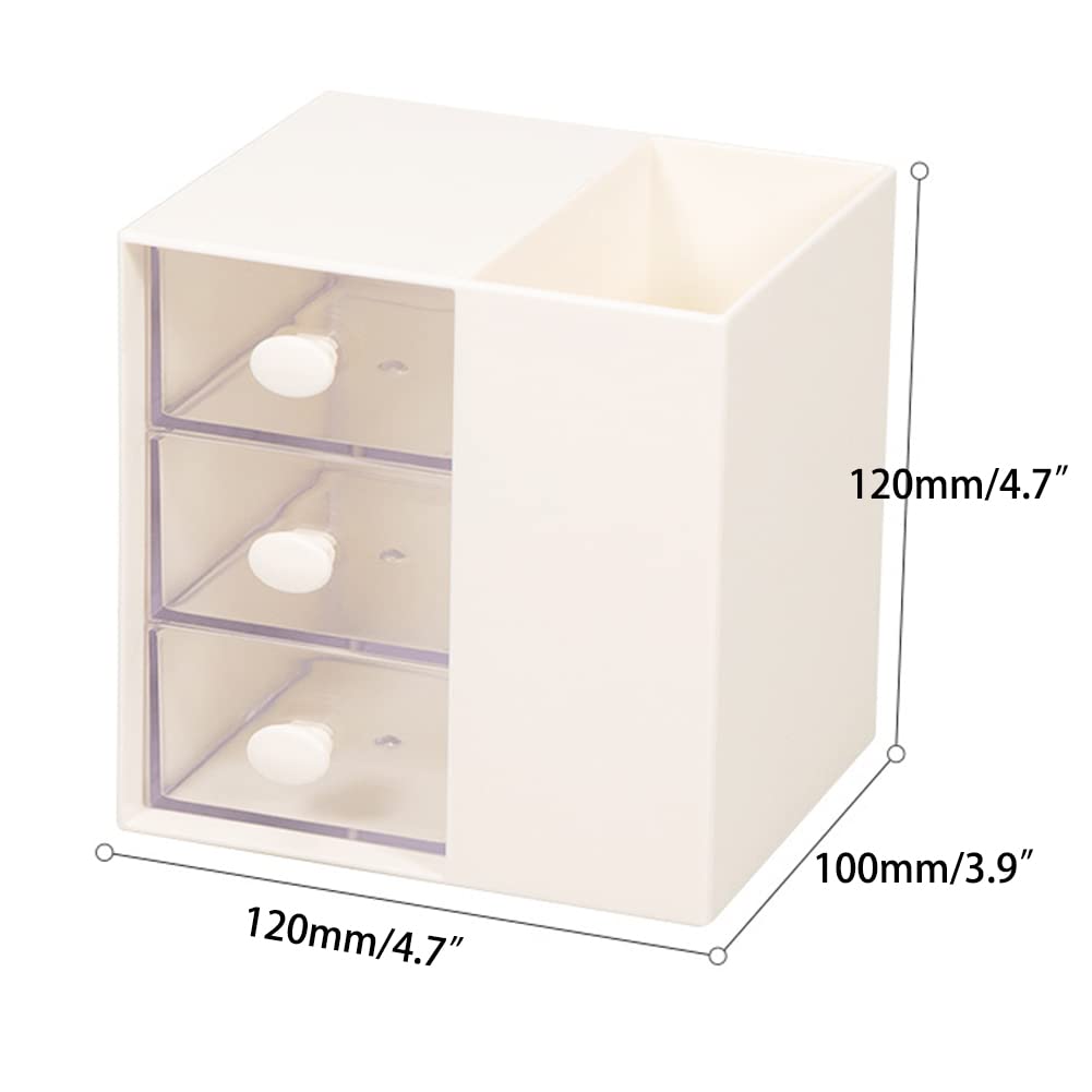 Multi-Functional Pen Holder, Pen Organizer for desk, Desk Organizer with 5 Compartments, Storage Rack for School Home Office Art Supplies, Gift for Teachers, Classmates, and Friends (White)