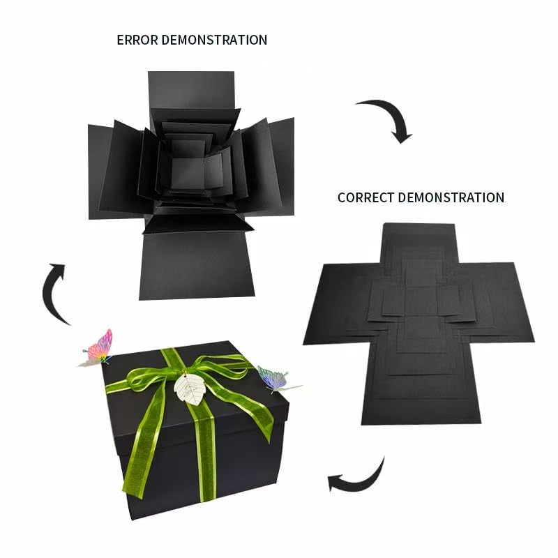 TTLYYXQMY Surprise Explosion Gift Gift Box The Lovebox Valentines Explosion Box Surprise Snack Box Five-Story (Black)