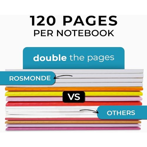 Rosmonde 48 Pack Kraft Notebooks, Softcover A5 Blank Journals, No-Bleed, 120 Pages (60 Sheets) Bulk Blank Sketch Books for Drawing, 8 x 5.7 Unlined Travel Journals, Bulk Blank Page Journals
