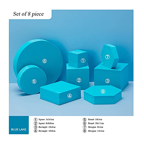 8 in 1 Foam Photography Prop Set for Product Display, Accessories, Jewellery, Cosmetics, Model, Perfumein and Trinkets on Perfect of Showing (Deep Blue) - color: Deep Blue