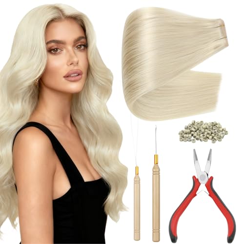 Full Shine Ovo Weft Hair Extensions Butterfly and Micro Link Hair Extensions Tools Kit