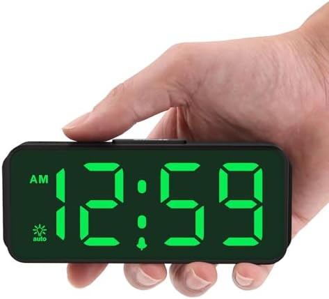 Peakeep Small Slim Digital Alarm Clock Battery Operated for Bedrooms Travel