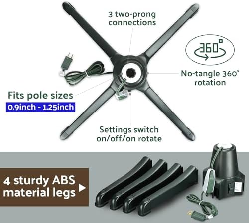 360 Degree Rotating Christmas Tree Stand, Versatile Electric Artificial Tree Base Stand, Suitable for Trees Up to 7.5 Feet and 80 Pounds