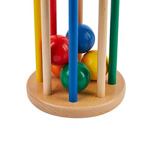 Adena Montessori Baby Cylinder with Beads for Babies 6-12 Months,Early Child Development Learning Material,Montessori Preschool Learning Toys