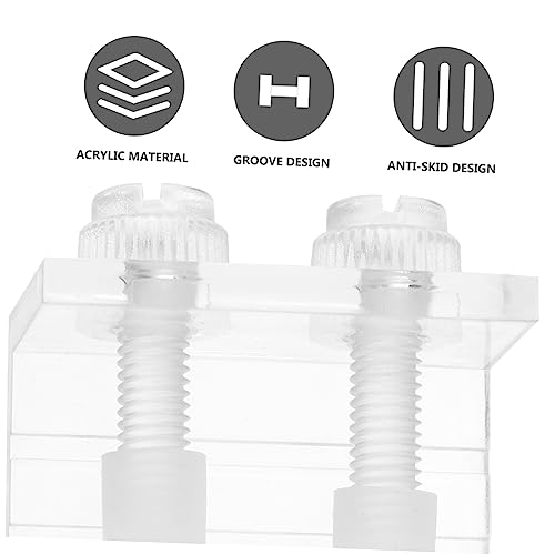 UKCOCO 2pcs Transparent Acrylic Clip for Fish Tank Background Durable Background Fixing Clips with Siphon Groove for Aquariums and Water Tanks