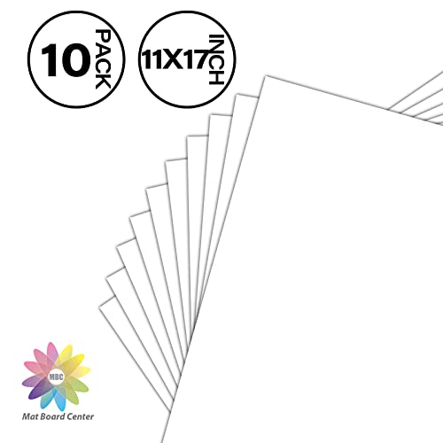 Mat Board Center, 10 Pack 11x17 White Backing Boards, Cardboard for Arts, Prints, Frames, Photos and More - size: 11x17