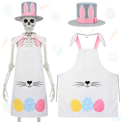 Mepase 12ft Skeleton Costume Accessories Set Oversize Hat and Apron Prop Giant Outdoor Indoor Yard Garden Lawn Decoration - style: Easter